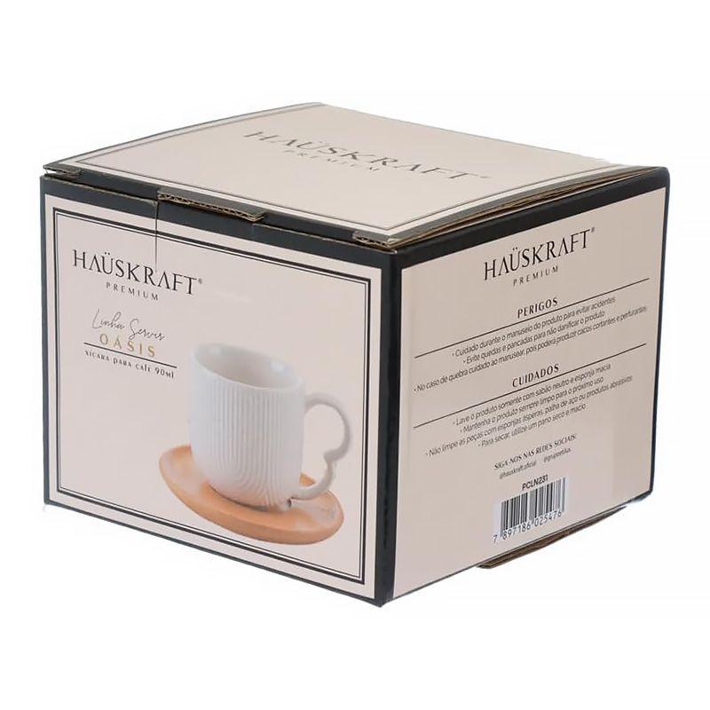 Conjunto de Xícaras de Café Oásis em Cerâmica 90ml com Pires em